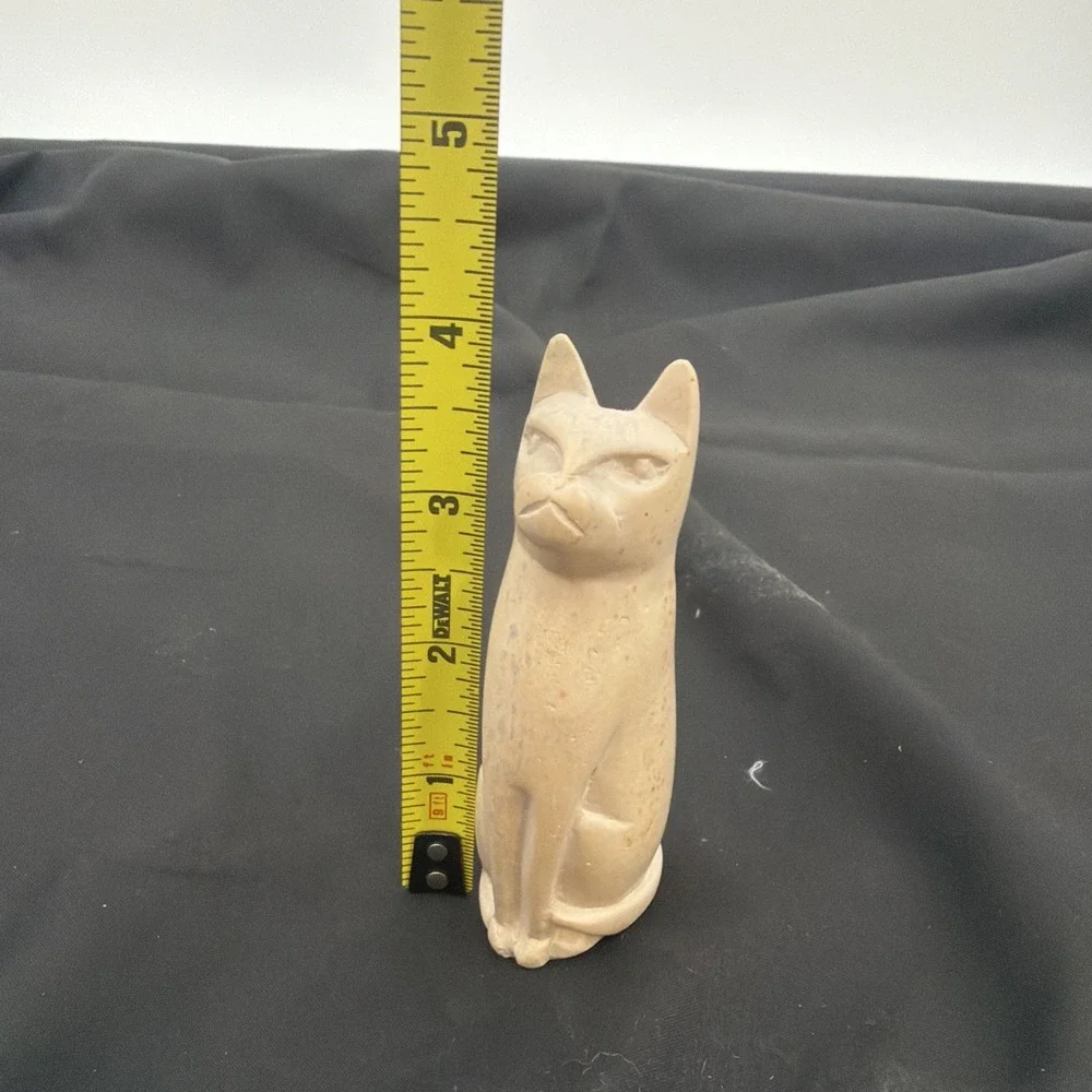 handmade soapstone cat figurine